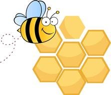 Cute Cartoon Bee as a picture for clipart