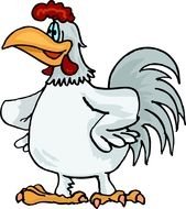 Cartoon funny Chicken drawing