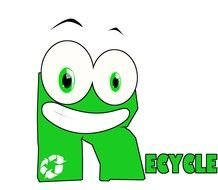 recycle, green funny lettering