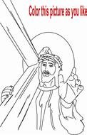 Jesus with cross, Coloring Page