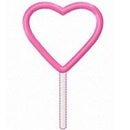Pink heart on the white stick clipart