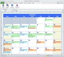 calendar in excel as a graphic illustration