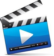 blue movie clapperboard as picture for clipart