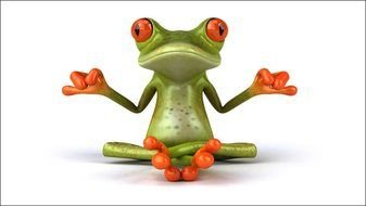 Frog in meditation clipart