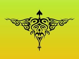 black tattoo on a yellow-green background