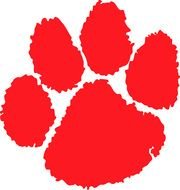 red Tigers paw drawing