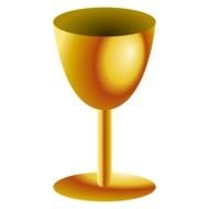 golden trophy on a white background