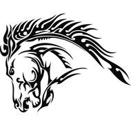 horse head tattoo on a white background