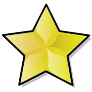 yellow star with black frame