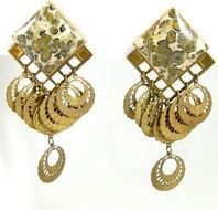 gold Large Dangle Earrings drawing