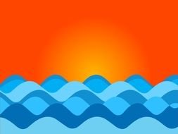 Cartoon Ocean Waves drawing