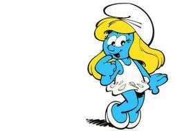 drawn Smurfette on a white background
