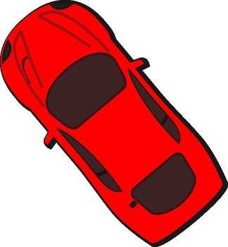 Red Car Top View Clip Art N3