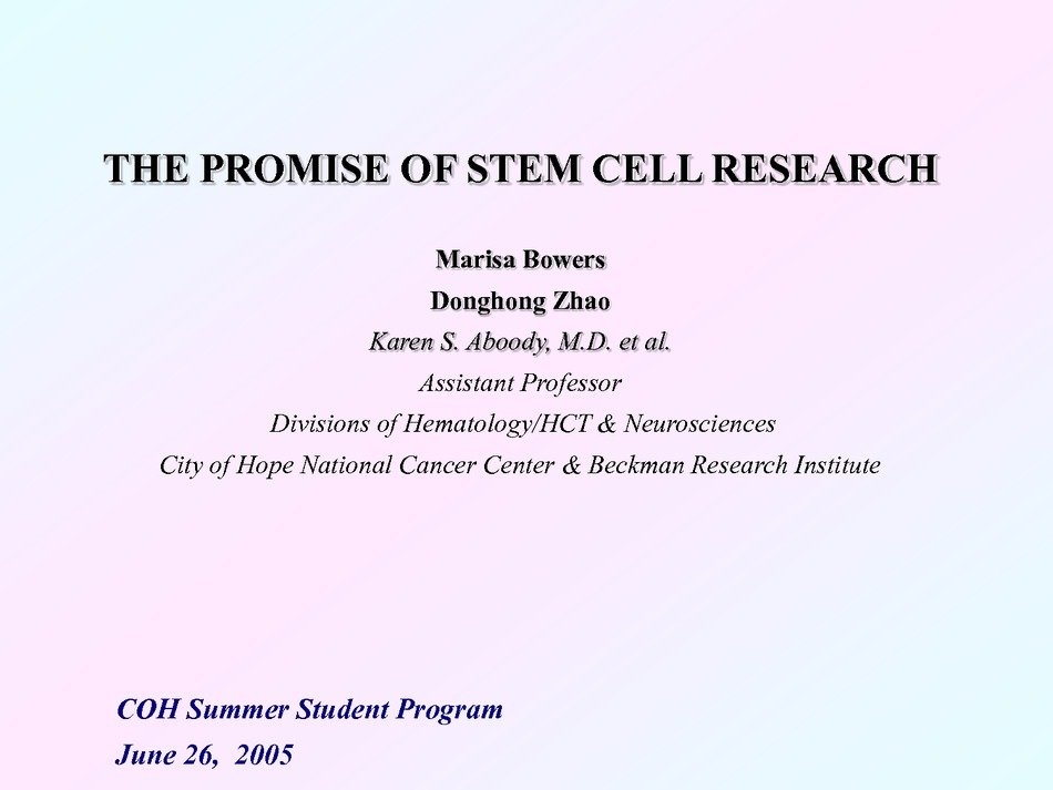 the promise of stem cell research drawing