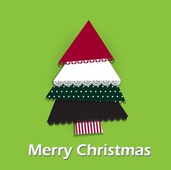 Abstract Christmas Tree With Lace Vector Graphic