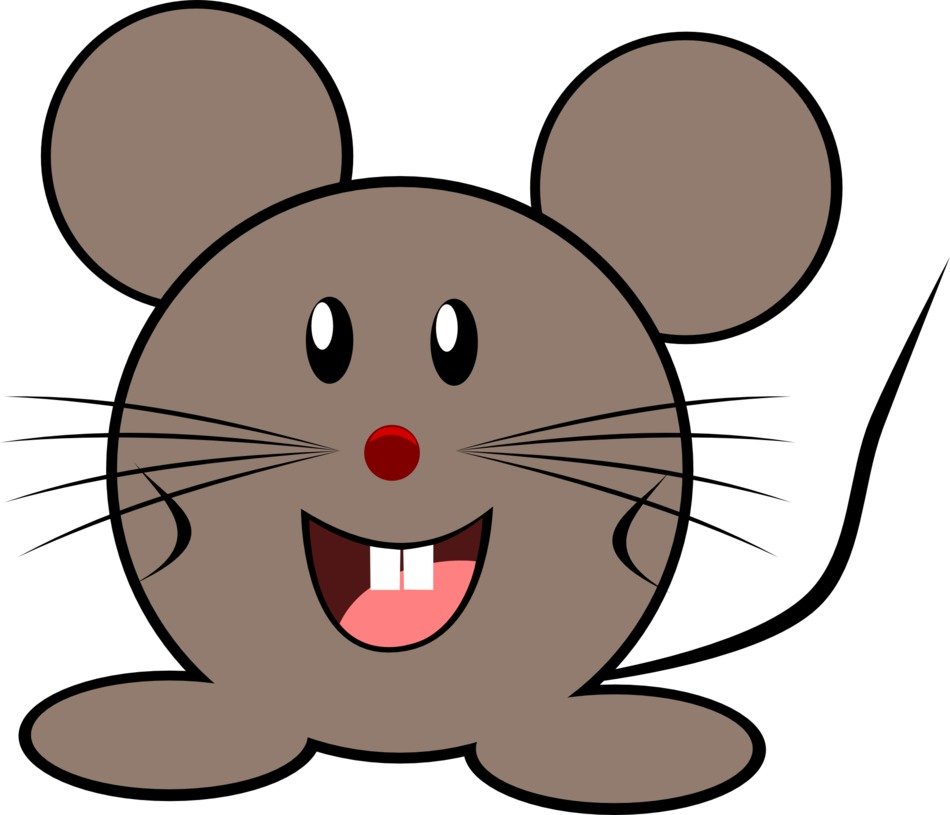 round cartoon mouse with two teeth