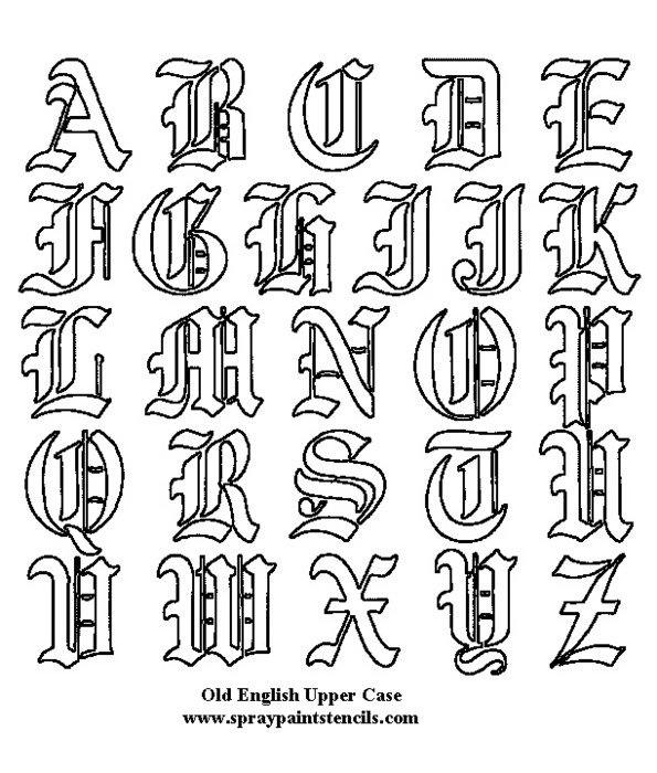 Printable Old English Letters Alphabet