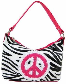Hot Pink Zebra Print Peace Signs