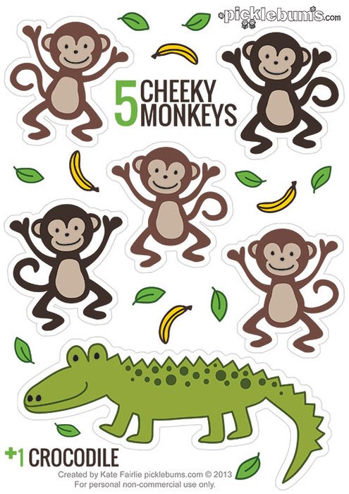 Five Little Monkeys Printables N2