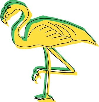 Yellow Flamingo Clip Art