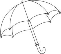 black and white sketch of umbrella