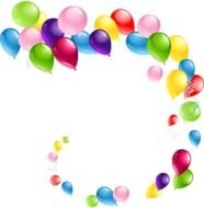 whirlwind of colorful balloons
