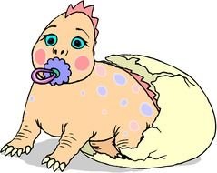 Cartoon colorful and cute baby dinosaur clipart