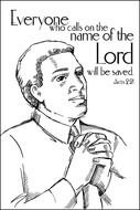American Men Praying drawing