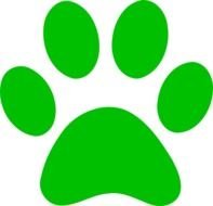 Green Paw Print Clip Art N16