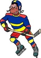 Ice Hockey Player Cartoon drawing