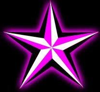 painted purple pointed star on a black background