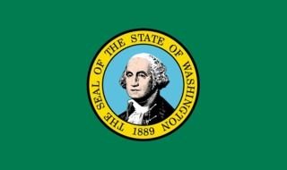 Flag of Washington - one of the symbols of the US state of Washington