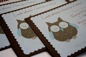 baby shower invitation with an owl