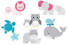 Clipart of cute cartoon Baby Animals