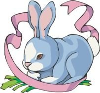 rabbit and pink ribbon as illustration