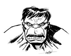 drawn portrait of Hulk