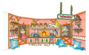 North Pole Santas Workshop drawing