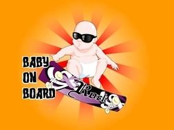 Baby On Board poster drawing