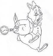 Alice In Wonderland White Rabbit Drawing N2