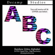 Zebra Print Letters Clip Art N2