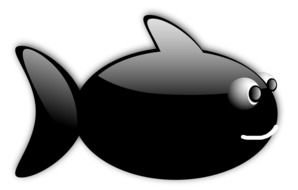 clipart of the Black Cartoon Fish