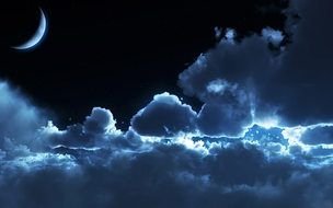 white clouds on black sky