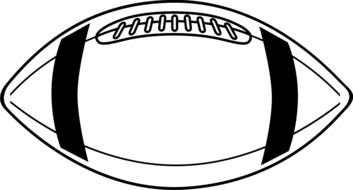 black and white drawing of a soccer ball for american football