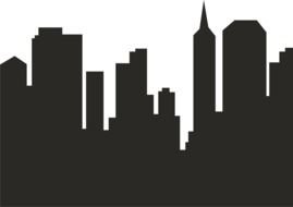 silhouettes of skyscrapers on a white background