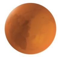 orange planet Mars on a black background