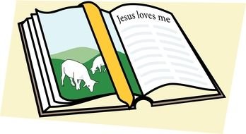 Open Bible book drawing
