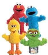 photo of Sesame Street Puppets on a white background