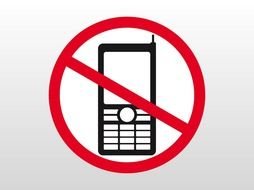 No Cell Phone red Sign drawing