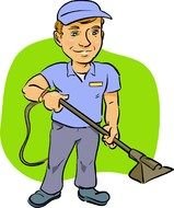 painted cleaner with vacuum cleaner