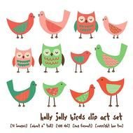 Christmas Birds Clip Art N2